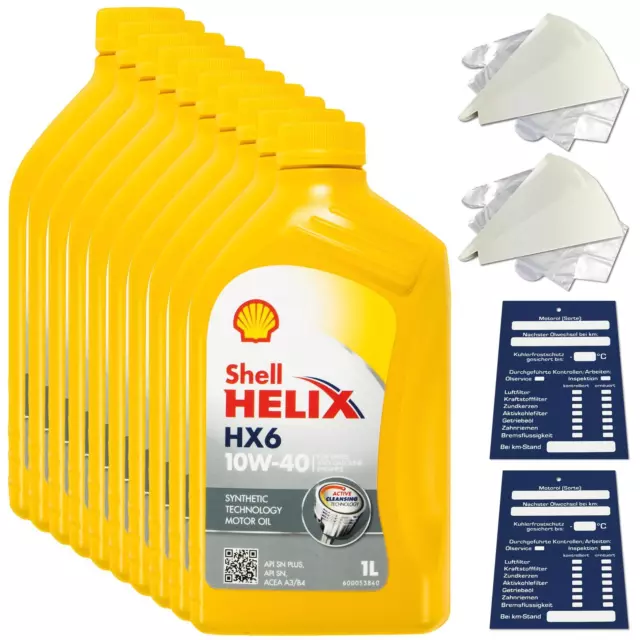 10 litros original Shell Helix HX6 10W40 aceite de motor 550039794 MB 229.3 RN0700 JUEGO