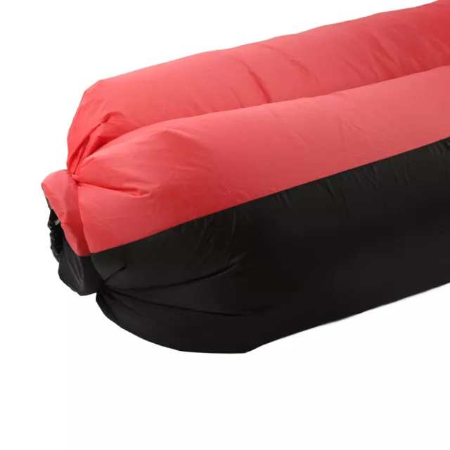 (Black Plus Red) Outdoor Inflatable Sofa 210T Plaid Inflatable Sofa With