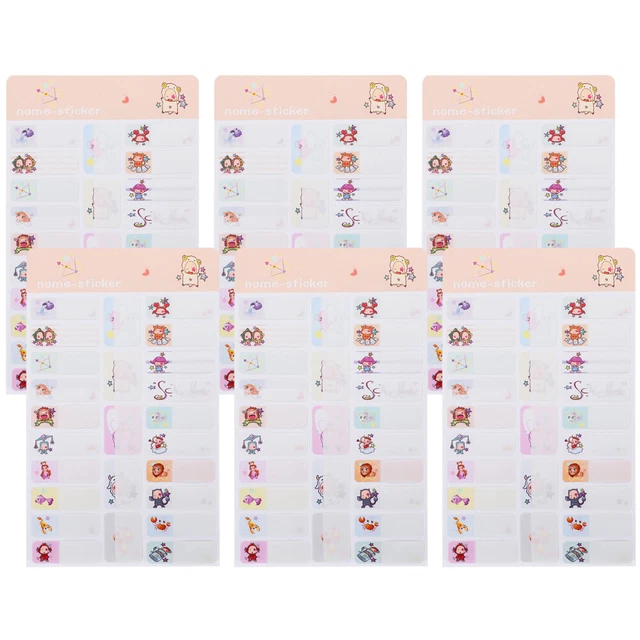 6 SHEETS NAME Label Tags Colors Name Tags Adhesive Category Tags School ...