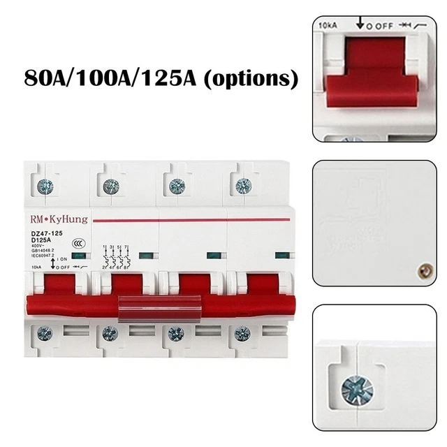 1pc Air Switch Circuit Breaker 100A 80A PC Flame Retardant Pressure Plate Wiring