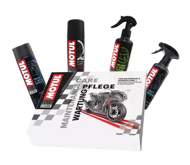 MOTUL MC Motorrad CARE KIT - 4 teiliges Pflegeset in Geschenkbox