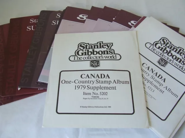 Stanley Gibbons Canada 'One Country' Stamp Ring Album Supplement Various Years