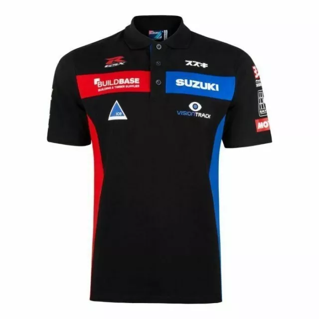 BuildBase Suzuki GSXR Official Team Polo Shirt British SuperBikes BSB Adult S