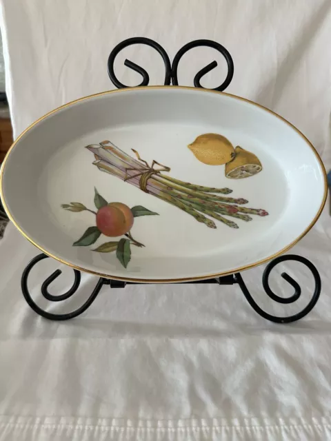 Royal Worcester Evesham Gold  10" Oval Baker,  English Fine China