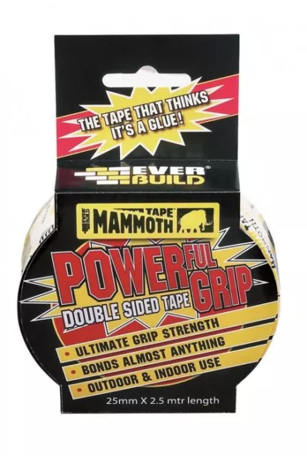 Everbuild Mammoth Powergrip nastro biadesivo 25 mm x 2,5 mtr - 484679