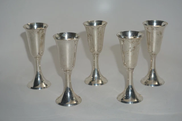 Stieff Sterling 0808 Antique Cordial Cups Set of 5