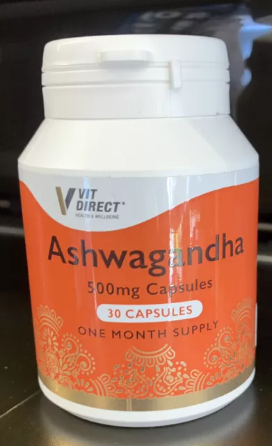 Ashwagandha 500mg 30 Capsules  One Month Supply .