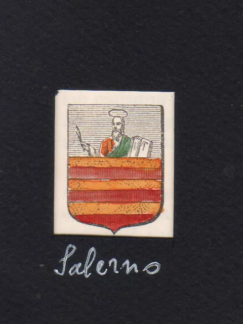1890 Stemma di Salerno xilografia a colori