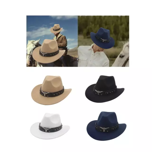Rodeo Chapeau de cowboy ombré avec cordon de serrage, joli chapeau de  cowgirl en paille avec bord façonnable, Blanc et noir avec bandeau  turquoise, Grand