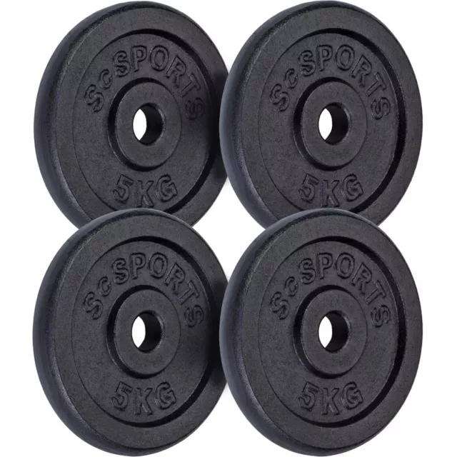 ScSPORTS® Jeu de Disques d'Entraînement 20 kg en Fonte Set de Plaques de Poids