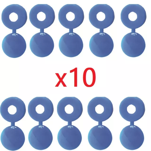 10 Cache Rivet Bleu Plaque D'immatriculation Moto Scooter Voiture Bouchon Quad