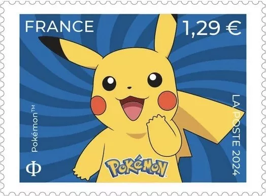 Timbre Pokémon - Pikachu - France 2024