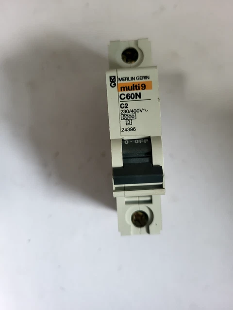 Disjoncteur Bipolaire Merlin Gerin C60N C2 - Réf. 24197, Occasion Mais Fonctionnel