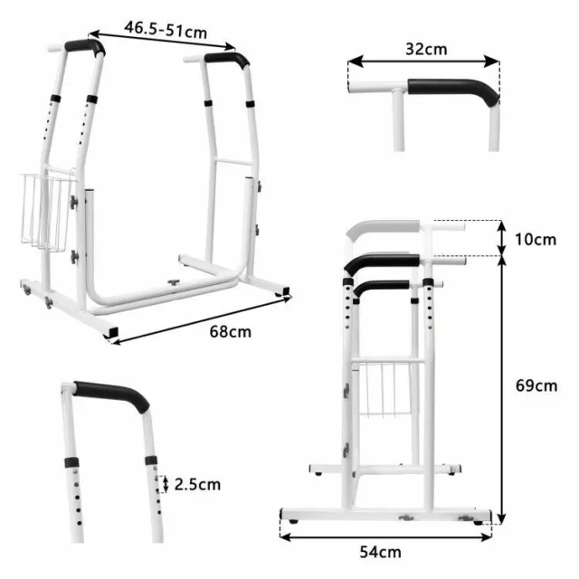 WC ayuda para levantarse bastidor de inodoro inodoro ayuda de soporte altura ajustable soporte de inodoro 2