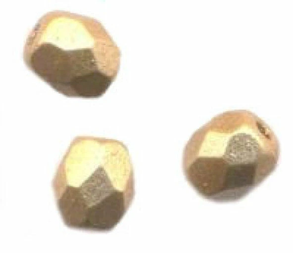 200  PERLES FACETTES DE BOHEME  4 mm LIGHT GOLD MAT