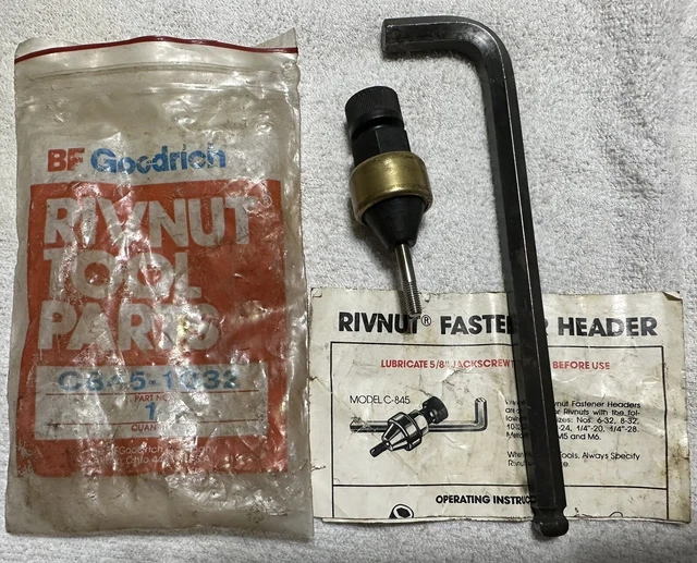 Aircraft Rivnut Installation Tool Model C-845 B. F. Goodrich