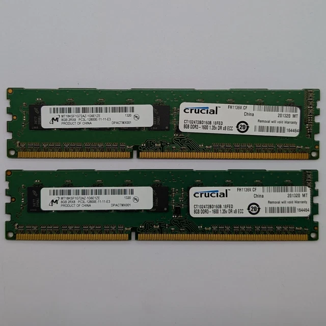 Barrette Mémoire Serveur DDR2 2 Go Micron PC2-6400E ECC - Modèle MT18HTF25672AZ-80EH1