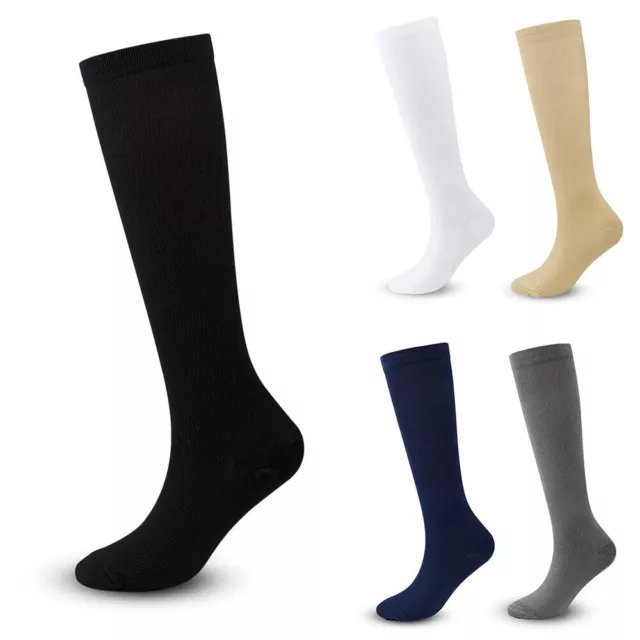 Unisex Compression Socks Knee High Closed Toe Support Hose for Varicose Veins
