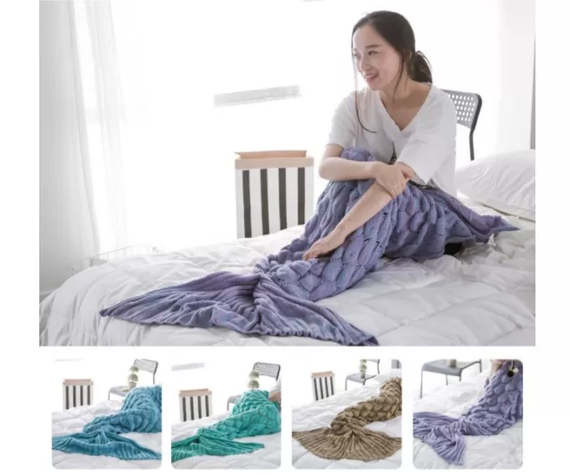 Crochet Mermaid Tail Blanket Teen Adult Size Premium High Quality Handmade