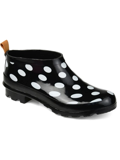 JOURNEE COLLECTION Womens Black Padded Rainer Round Toe Block Heel Rain Boots 9