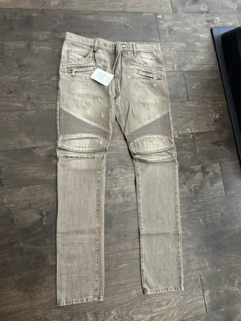 NWT BALMAIN Paris Biker Motor Moto Jeans Size 36 Men