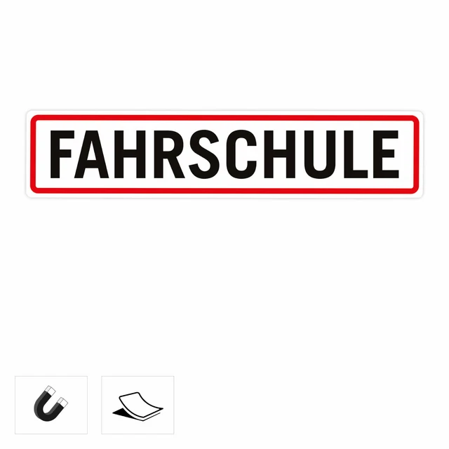Magnetschild Fahrschule hin_496 Größe 20 x 4,5 cm Auto Motorrad Anhänger