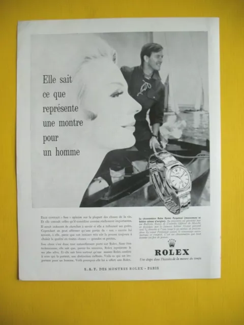 Publicite De Presse Rolex Horlogerie Montre Chronometre Oyster Perpetual 1962