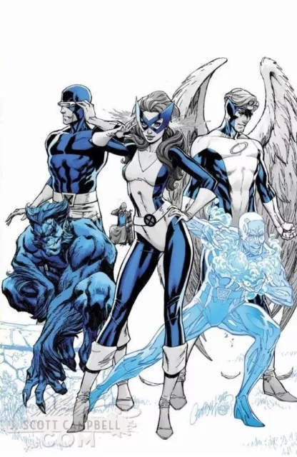 X-Men Blue 1 J Scott Campbell C Retro Virgin Variant Cover Nm Sold Out