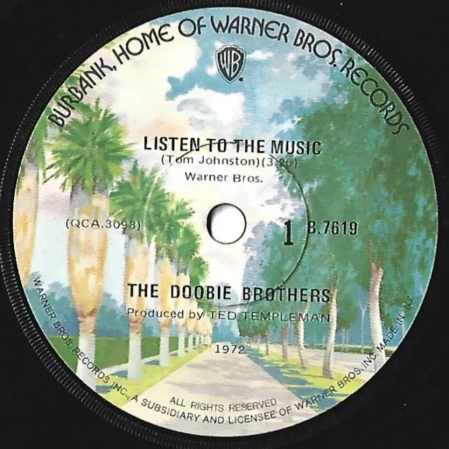 Doobie Brothers 45 - Listen To The Music - Scarce 1972 New Zealand 7"