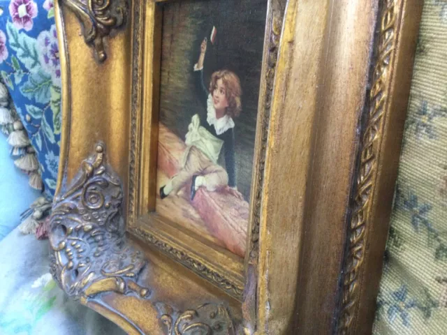 Vintage  Picture  In Gilded  Frame . Carvers And Gilders 3