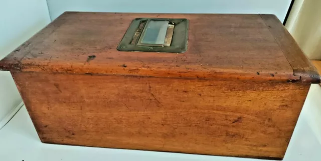 Antique Vintage Wood Cash Register Till Box w Bell Drawer Treasures Great Patina