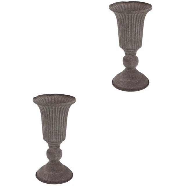 2x Iron Garden Floral Arrangement Container Iron Flower Pot Urn Planter