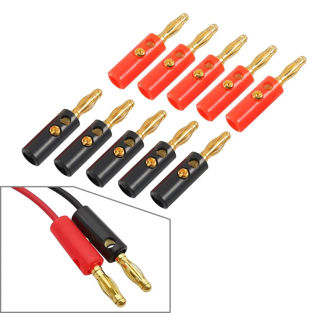 4mm Gold Plated Audio Speaker Wire Cable Screws Banana Plug Connector Adapter AU