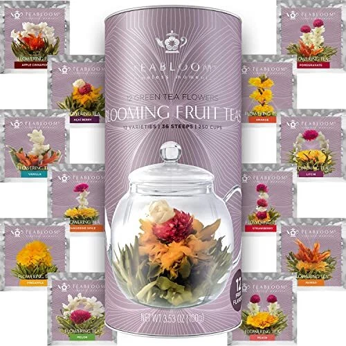 Fruit Blooming Teas – 12 Unique Flower Varieties of Blooming Tea in 12