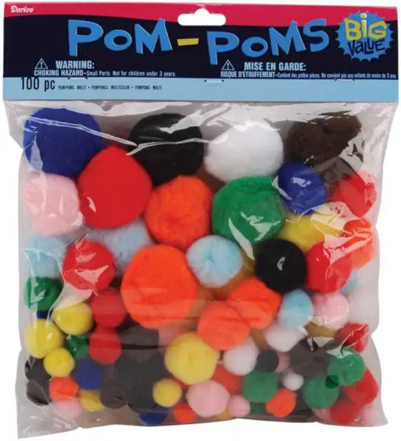 Pom-Poms Variety Pack 100/Pkg Multi