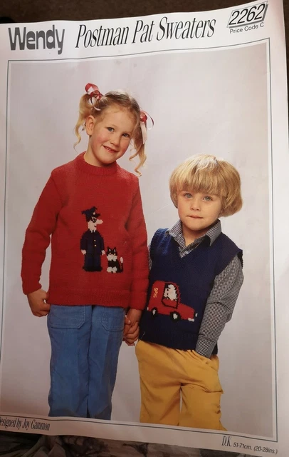 *ADORABLE* POSTMAN PAT CBeebies 2 x Knitting Patterns for jumpers by ...