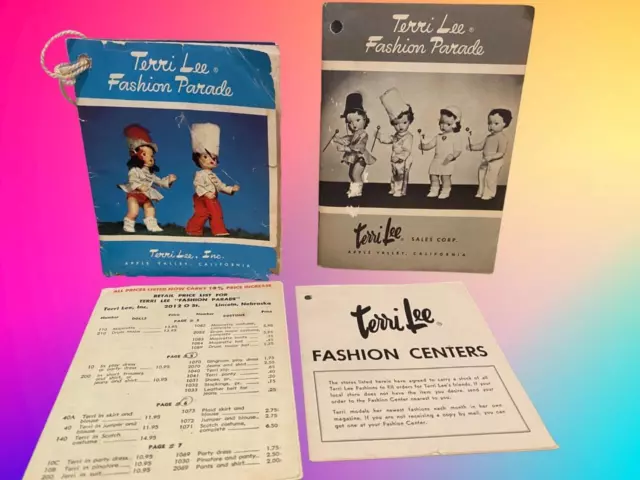 Terri Jerri Linda Lee Vtg 1950's Doll 4pc Fashion Parade Reference Booklets Orig