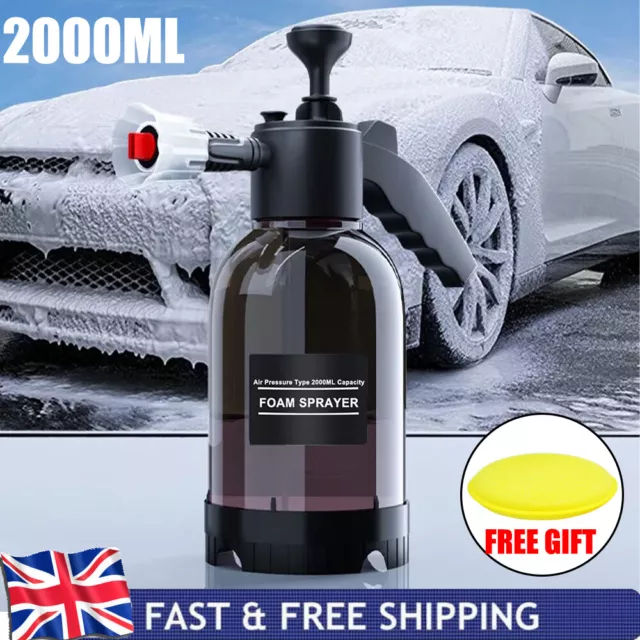 Car Wash Foam Sprayer Hand Pump Foam Generator Nozzle Wash Spray Bottle 2L