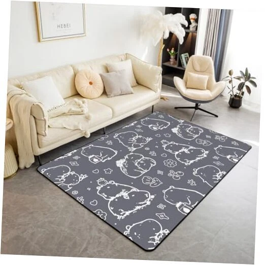 Capybara Rug Rectangle CUTE CAPYBARA AREA Rug,Cartoon Capybara Carpet for Capybara 3'3