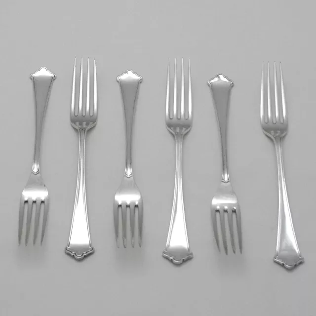 CHIPPENDALE Design ELKINGTON & CO Silver Service Cutlery Six Dessert Forks