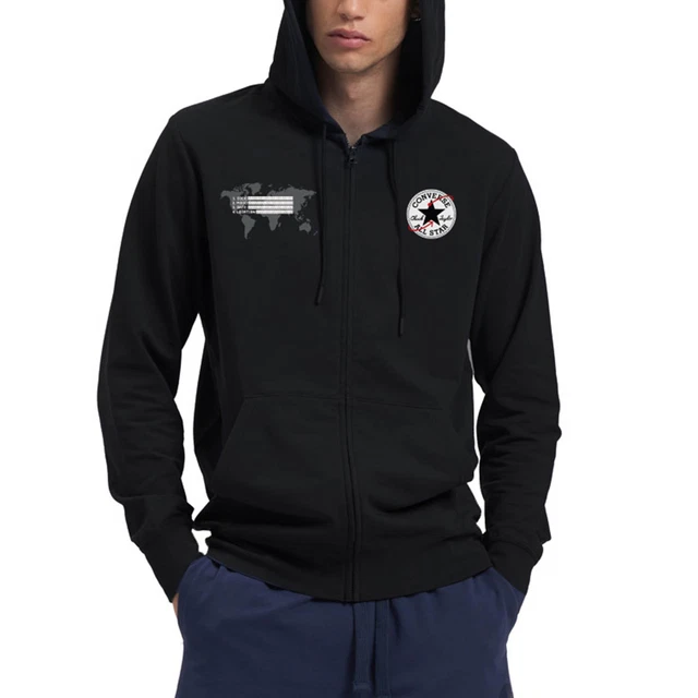 Converse Felpa da Uomo con Cappuccio e Zip Future Utility Nero Taglia XS Cod ...