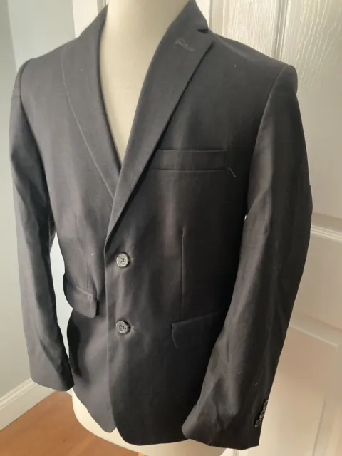 14 Reg IZOD boys Charcoal Gray Rayon Blend Long Sleeve suit Jacket Button Blazer