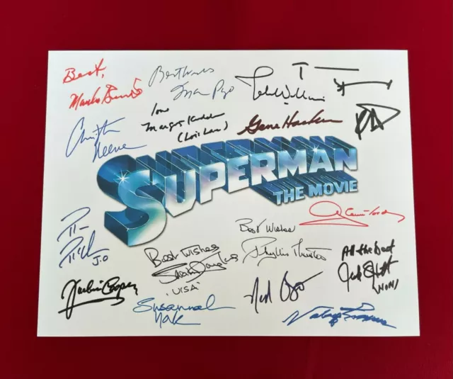 Superman: The Movie Title Card Cast-Signed- 8.5 x 11- Autograph Reprints