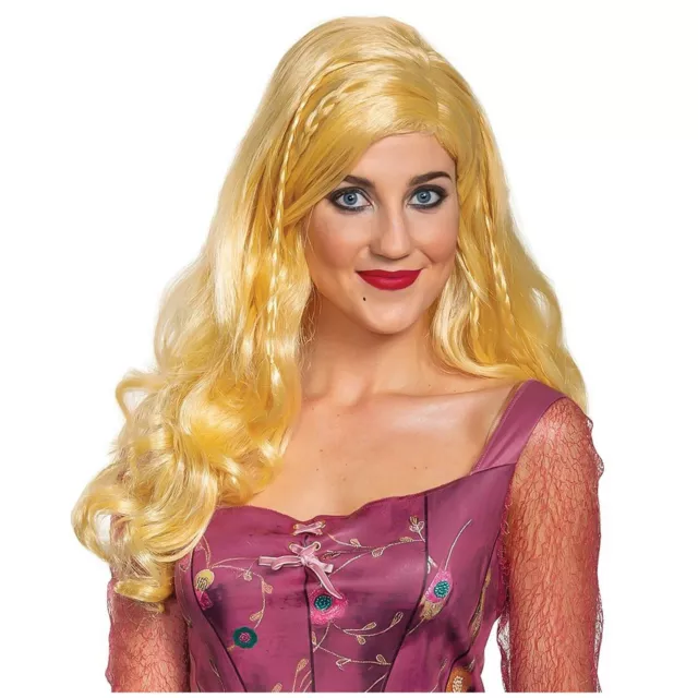 Adult Women Hocus Pocus Sarah Sanderson Witch Halloween Costume Blonde Long Wig