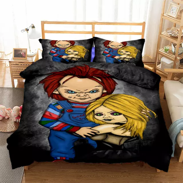 Horror Movie Chucky Halloween Gift Idea Full Bedding Duvet Cover Set (4pcs)