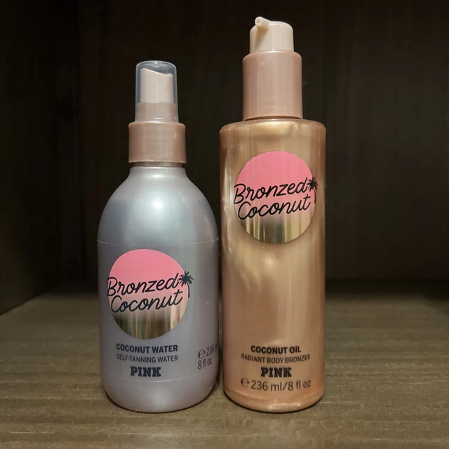 Victoria's Secret Pink Bronzed Coconut Oil Body Bronzer & Self Tanning Water Set