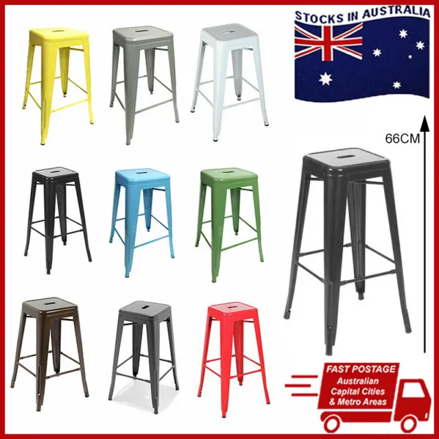 66cm Replica Tolix Metal Cafe Bar Stool Stackable Backless Stools Dining Chairs