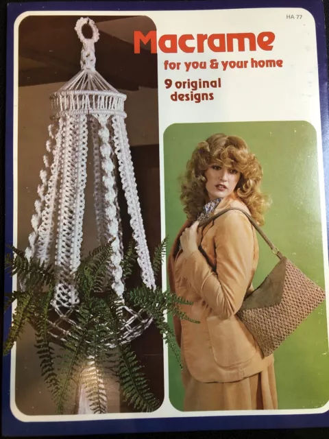 Libro de patrones de macrame para ti y tu hogar 1979 9 proyectos 4 carteras plantas suéter