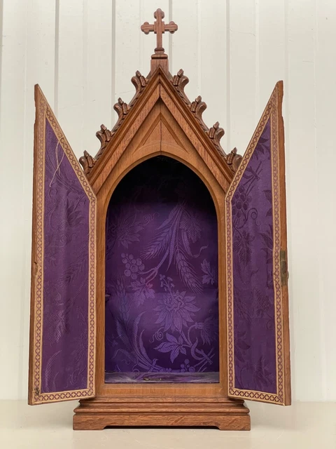 Beautiful Gothic Revival Church Tabernacle/chalice cabinet Chapel oak circa 1880