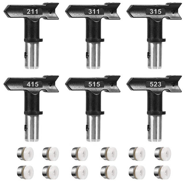 6 Ugelli per Ugelli Spruzzatori Airless Reversibili e 12 Guarnizioni per Pu V1B4